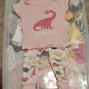 Wonder Nation Pink Dinosaur Pajama Set